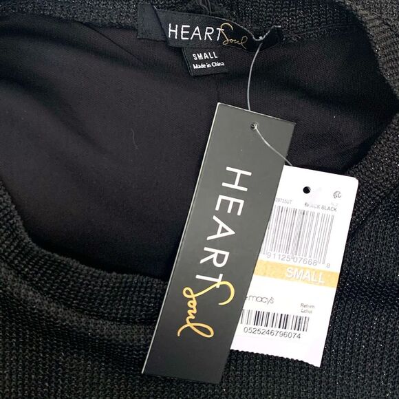 Heart Soul Black Glitter Knit Sleeveless Mini Dress NWT - Picture 5 of 7